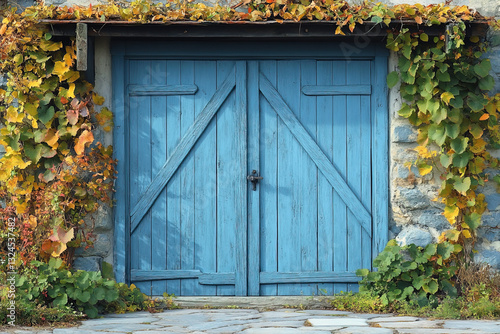 Door background: A rustic o...