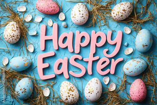 The text "Happy Easter" in ...