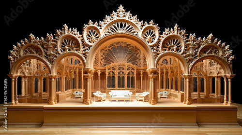 Ornate Wooden Stage Set