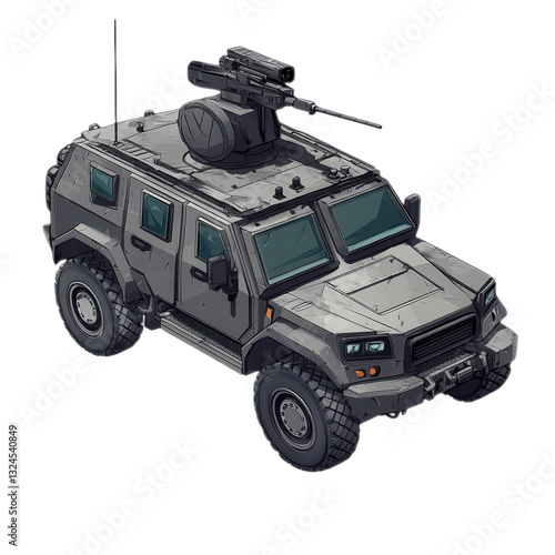 Armored Military Vehicle: A Powerful Machine of Modern Warfare, Tactical Transport and Defense Technology, Rugged Offroad Design for Automotive and Battle