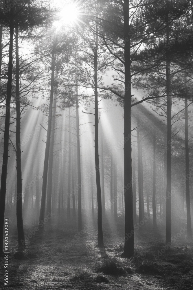 Obraz premium Black and White Forest