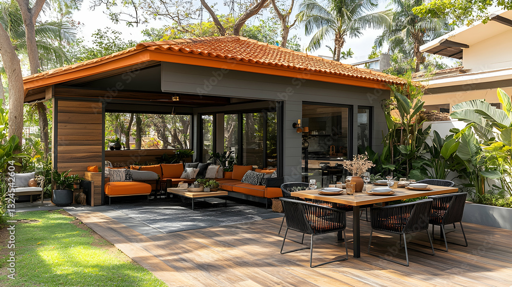 Obraz premium Outdoor Patio Dining Area