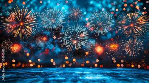 Festive Fireworks Night Sky Celebration.