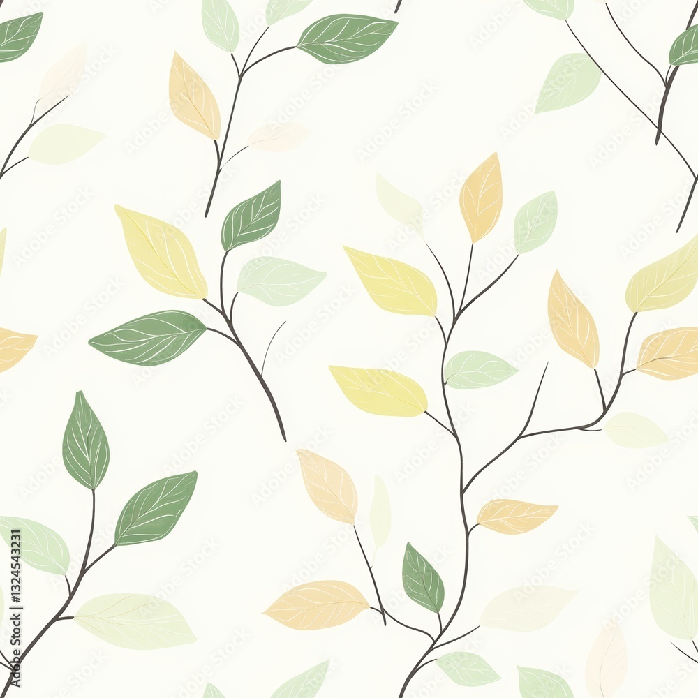 Repetitive seamless pattern of leaf foliage for fabric design. Repetitive seamless pattern of leaf foliage for fabric design.