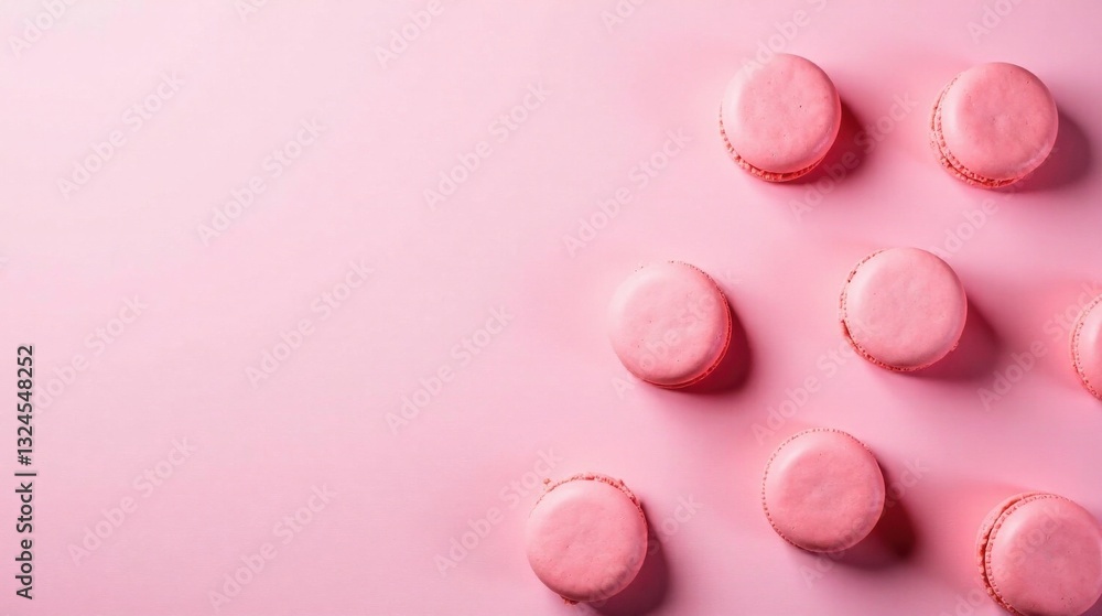Delightful Pink Macarons on a Pastel Background A Sweet and Elegant Culinary Still Life Delightful Pink Macarons on a Pastel Background A Sweet and Elegant Culinary Still Life