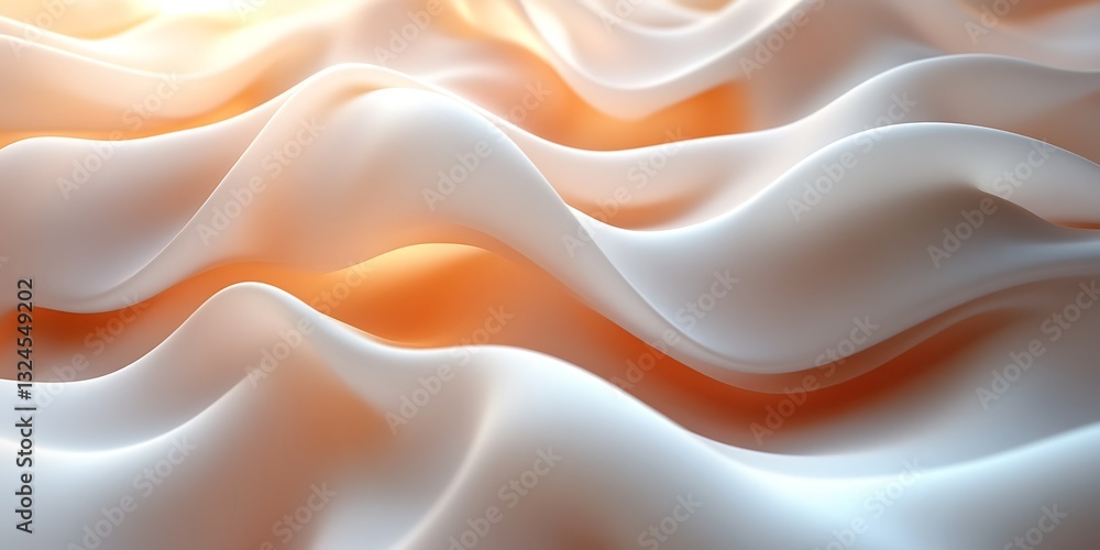 Obraz premium White fabric waves, soft light, abstract background