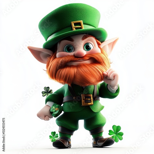 Cute Leprechaun fairy and green decorations of St. Patrick’s Day.