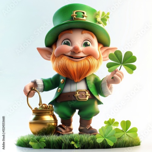 Cute Leprechaun fairy and green decorations of St. Patrick’s Day.