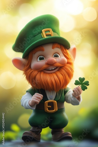Cute Leprechaun fairy and green decorations of St. Patrick’s Day.