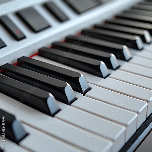Wallpaper Mural Piano keys close-up. Synthesizer keys. Piano keyboard. Music, play on synthesizer. Black and white keys. Torontodigital.ca