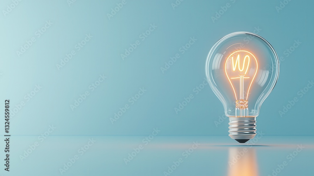 A clear glass lightbulb emits a warm glowing radiance casting a bright light and serving as a symbol of and innovation A clear glass lightbulb emits a warm glowing radiance casting a bright light and serving as a symbol of and innovation