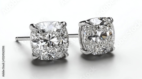 Elegant diamond earrings shining brightly.