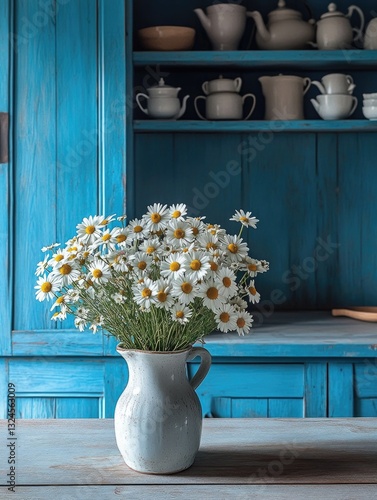 White Vase with Flowers