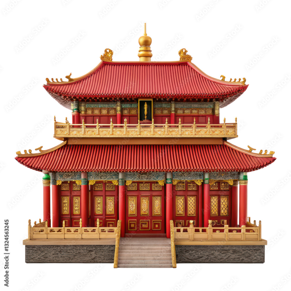 Fototapeta premium Traditional Chinese temple with intricate architecture and vibrant colors