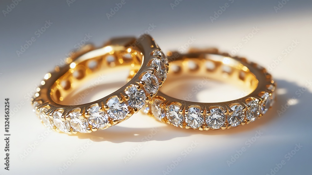 Elegant gold earrings with sparkling gems. Elegant gold earrings with sparkling gems.