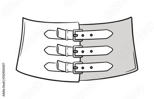 Corset belt with buckles. Vector illustration