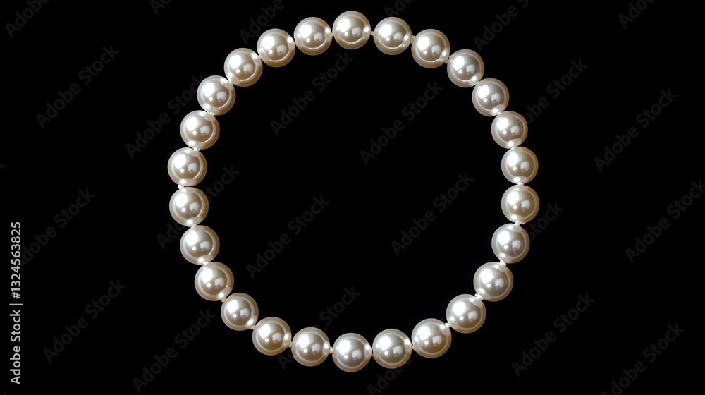 Fototapeta premium Elegant necklace with shining pearls displayed.