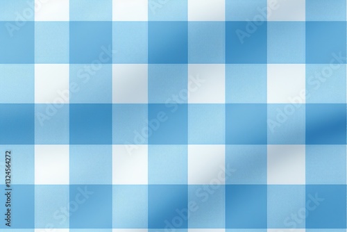 Seamless Blue Gingham Pattern, Classic Checkered Fabric Background, Plaid Textile Design Texture