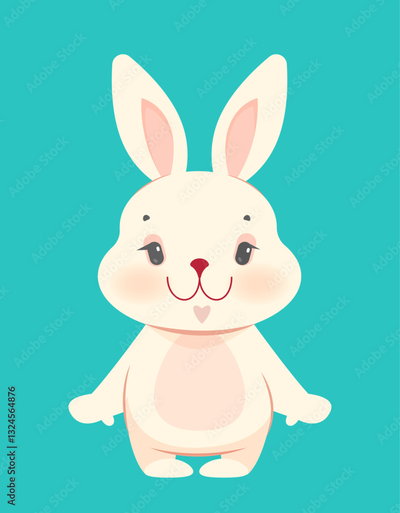 Obraz premium Cute cartoon bunny illustration. Vector illustration