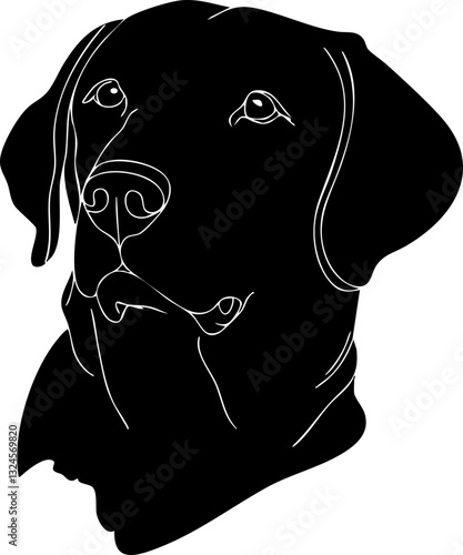 Schwarzes Hundesymbol mit minimalistischem Design in Vektorgrafik