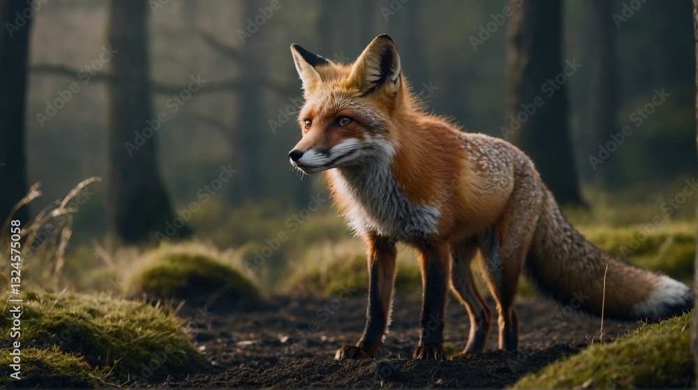 Naklejka premium Ancient Fox In Autumn