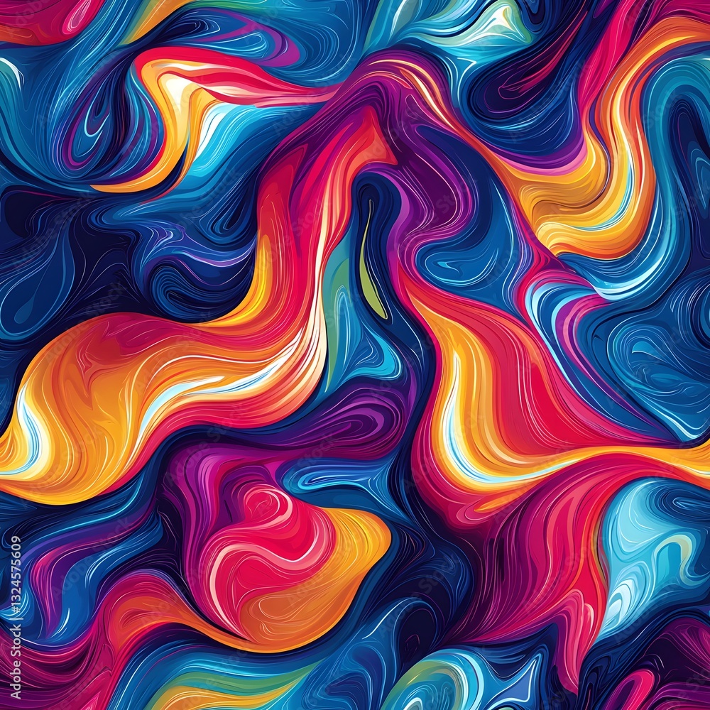Vibrant Swirling Color Abstract Art. Vibrant Swirling Color Abstract Art.