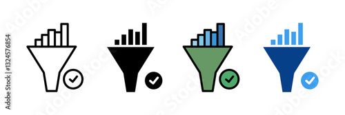 Filter Icon Set Multiple Style Collection