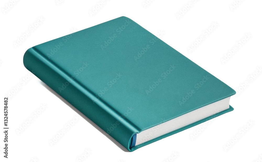 Plain teal book with smooth cover design, cut out Plain teal book with smooth cover design, cut out