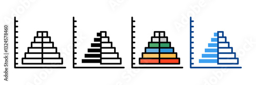Population Pyramid Icon Set Multiple Style Collection