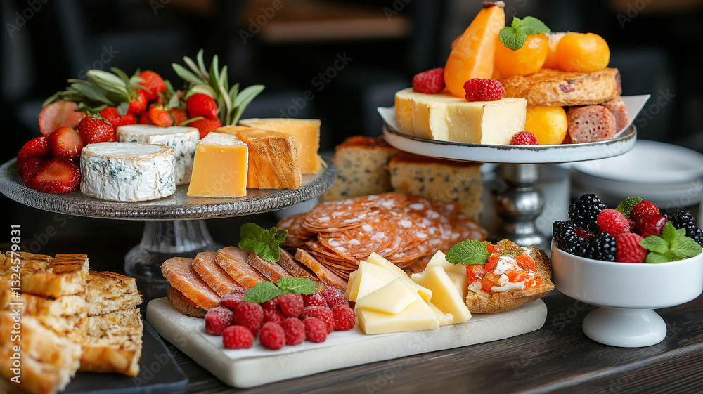 vibrant assortment of cheeses, fruits, and meats vibrant assortment of cheeses, fruits, and meats
