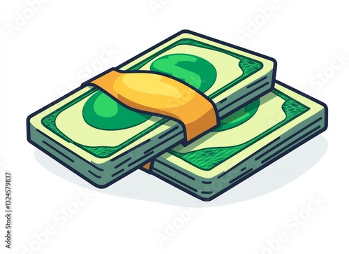 Wallpaper Mural Dollar bills icon flat vector illustration on white background, Torontodigital.ca