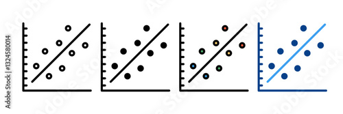 Symmetry Plot Icon Set Multiple Style Collection