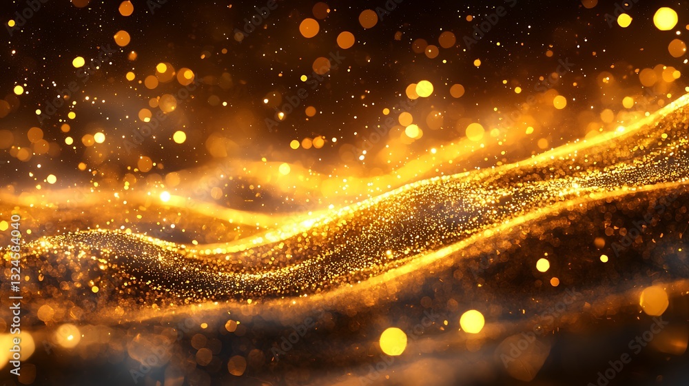 Naklejka premium Golden Abstract Wave Background