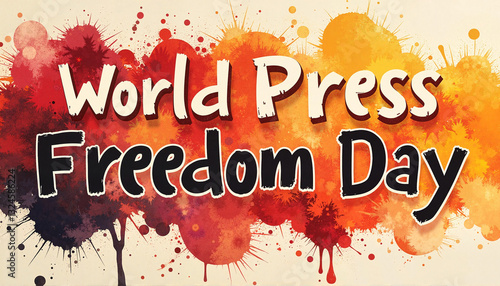 Creative World Press Freedom Day banner with vibrant ink splashes
