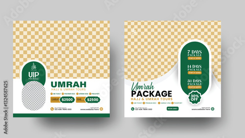 VIP Umrah Package: Hajj & Umrah Tours social media post design template