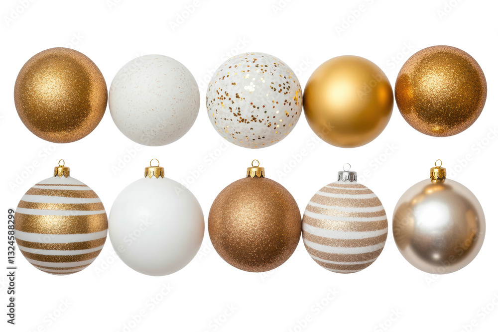 Gold and white decorative ornaments, cut out Gold and white decorative ornaments, cut out