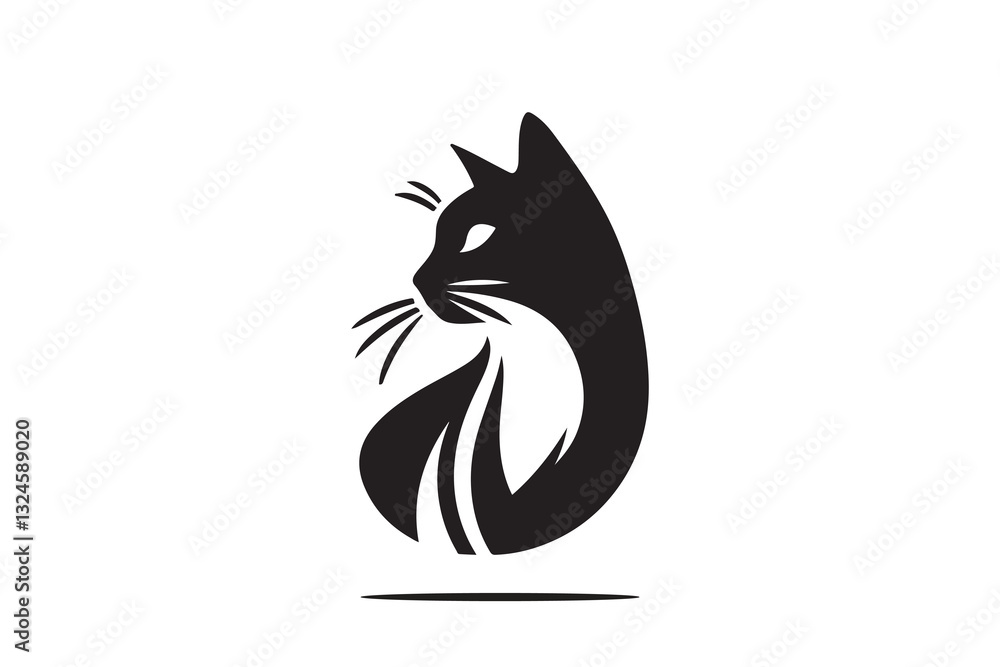 silhouette of cat in black and white