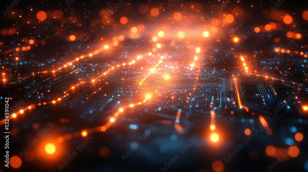 Obraz premium Abstract Glowing Network Background