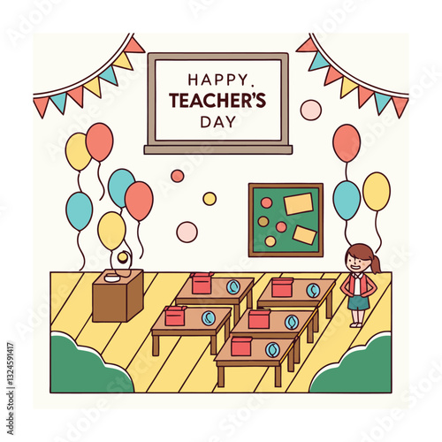 World teachers day (Día del maestro (Latam) concept vector illustration