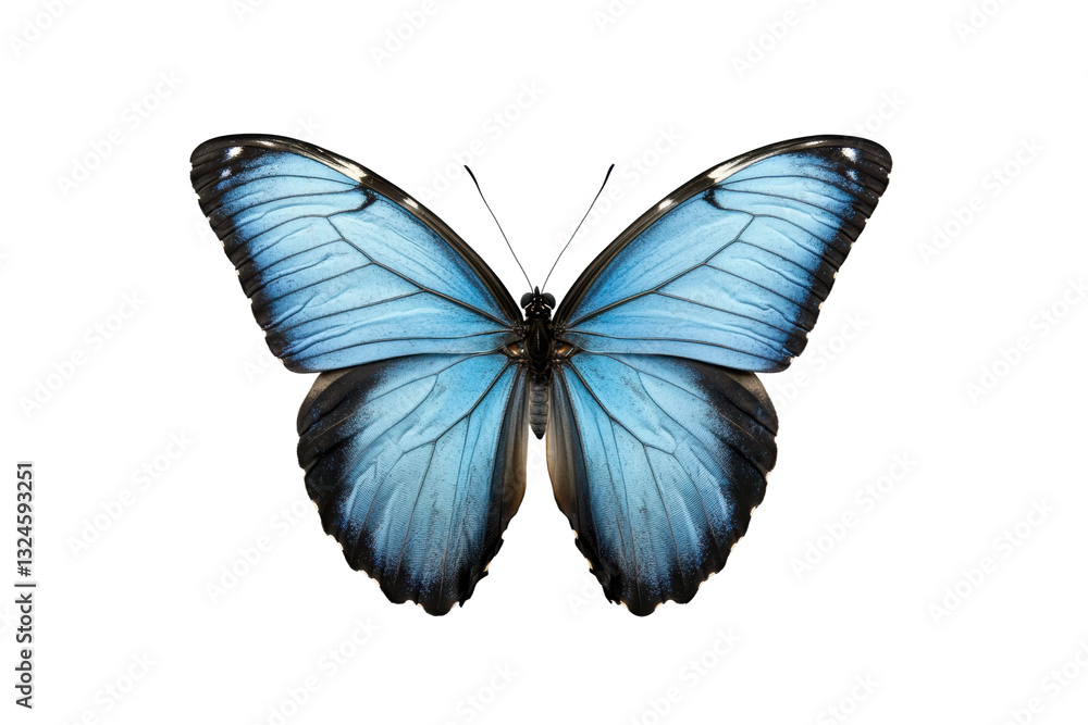 Obraz premium Vibrant blue butterfly with striking wings, cut out