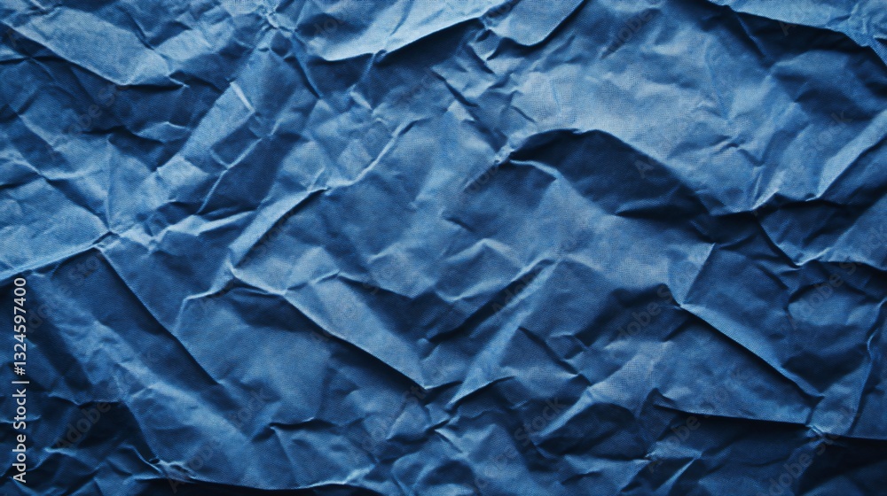 Blue Wrinkle Paper Texture Background for Graphic Design Projects