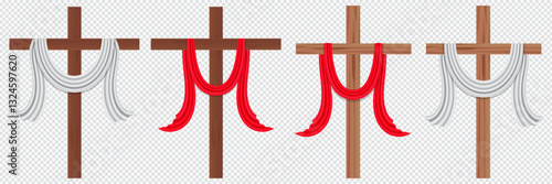 Good Friday, Crosses with Draped Cloth