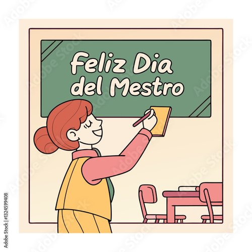 World teachers day (Día del maestro (Latam) concept vector illustration