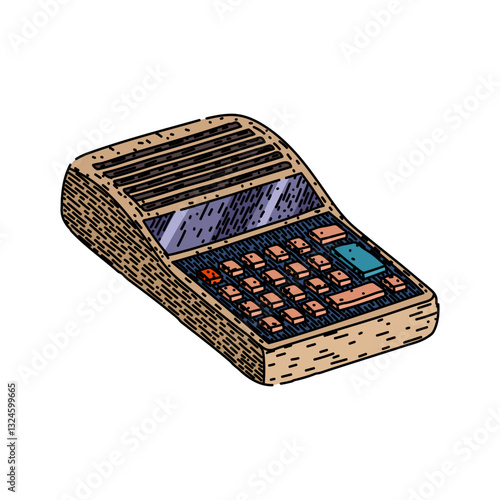 subtraction calculator sketch hand drawn vector