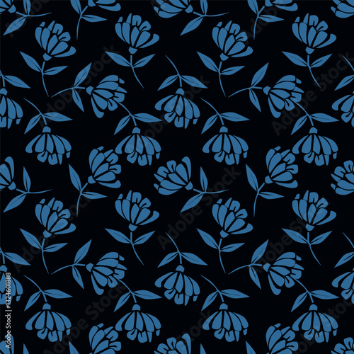 Vintage seamless floral pattern. Ditsy style background of small flowers. Ditsy floral over light yellow background. Small flower pattern for fashion, wrapping, printing on fabrics and surface