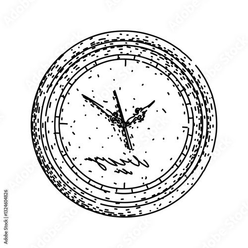 watch clock sketch hand drawn vector