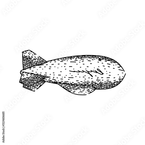 dirigible airship sketch hand drawn vector