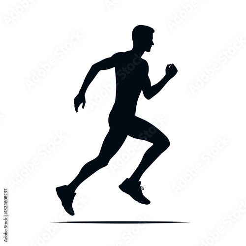 Man running against plain background