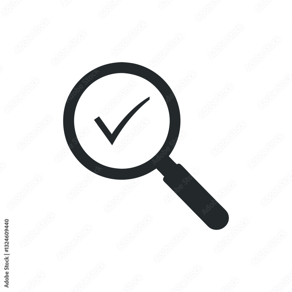 vector magnifying glass icon Verified Icons in Four Different Flat Design Versions. symbols of check mark icon vector magnifying glass icon Verified Icons in Four Different Flat Design Versions. symbols of check mark icon