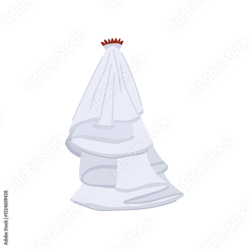 tulle veil bridal cartoon vector illustration